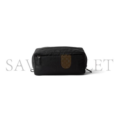 PRADA RE-NYLON AND SAFFIANO LEATHER TRAVEL POUCH 2NA029 (26*14*12cm)